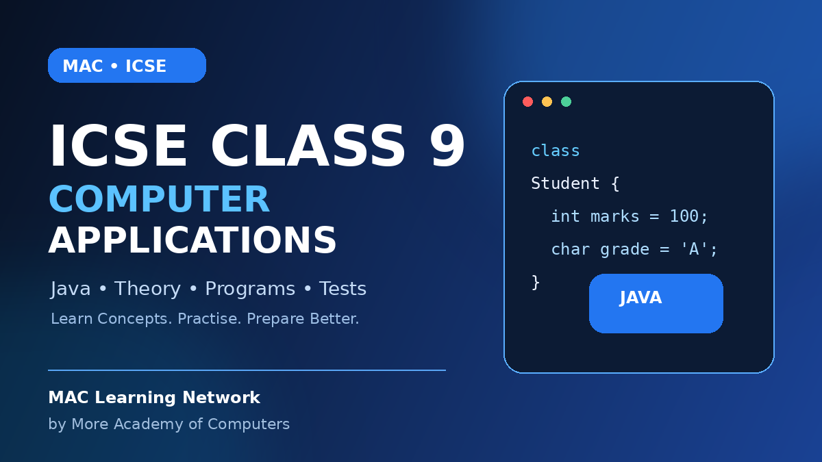 Course image: ICSE Class 9 Computer Applications